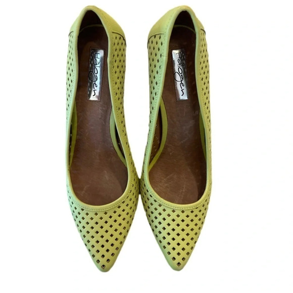 Halogen Lime Green Perforated High Heels women’s shoes size 7 - Picture 4 of 8